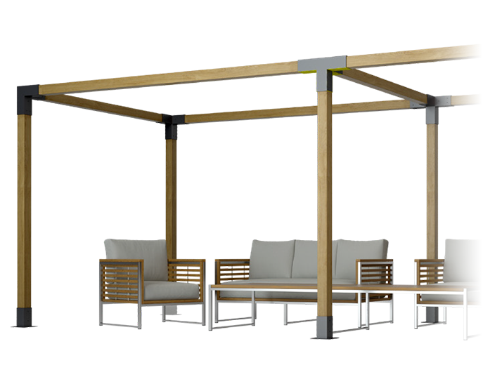 Pergola Modułowa na stopach tarasowa pergola ogrodowa drewniana www.sandey.pl