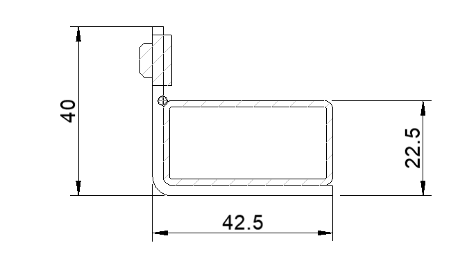 Ogranicznik furtki profilowy 40x20 antracyt L350 RAL7016 - obrazek 7